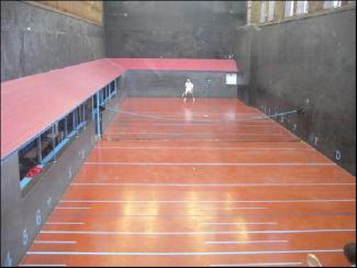 Real Tennis court, seen from service end